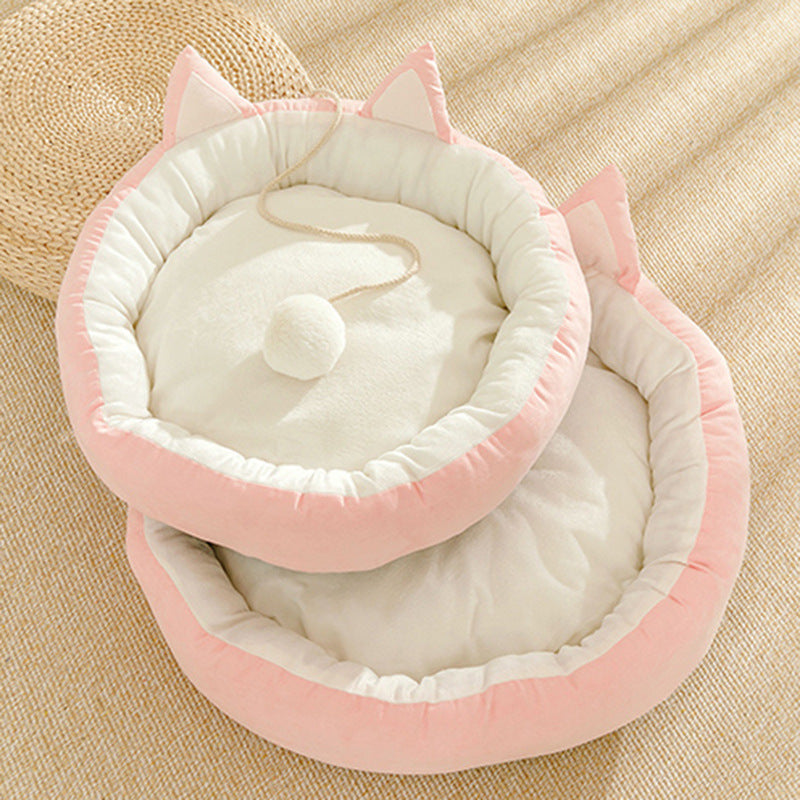 Suede cat bed